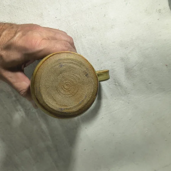 Greenish Brown Coffee Mug Handcrafted Ceramic Glazed - Picture 4 of 6